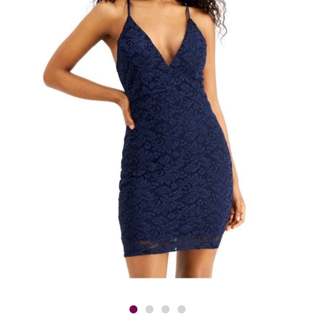 Emerald Sundae Midnight Blue Lace  Backless Dress  Medium. Offers Welcome !